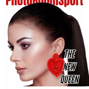 Beaded Heart Earrings